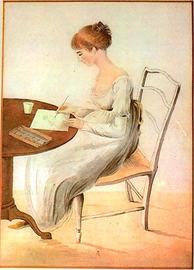 Painting of Jane Austen writing letters
