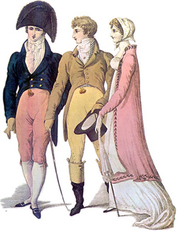 Jane Austen colored illustration